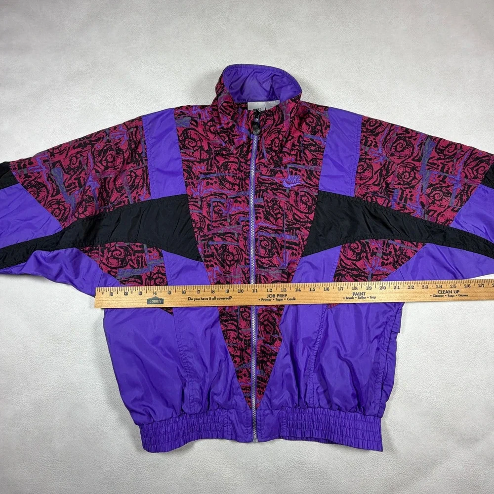 Vintage Nike Windbreaker Jacket Purple Pink‎ Abstract 90s Retro Womens Small